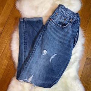 Levi 501 Ripped Skinny Jeans Size S